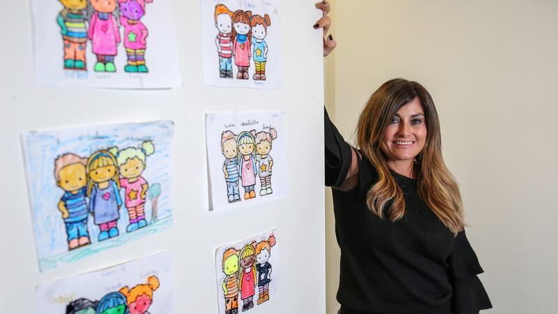 Karen Clince, managing director of Tiger Childcare with after school children at St Patrick's N.S., Diswellstown, Castleknock.