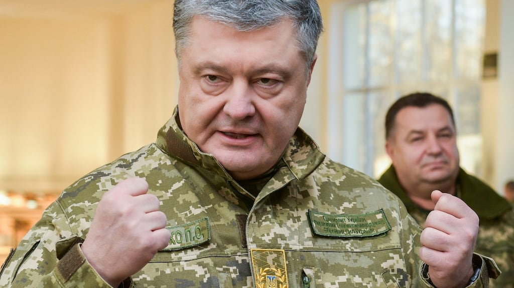 Ukrainian president Petro Poroshenko called on Nato states to send naval ships to the Sea of Azov to support Ukraine. Photograph: Mykola Lazarenko/AP