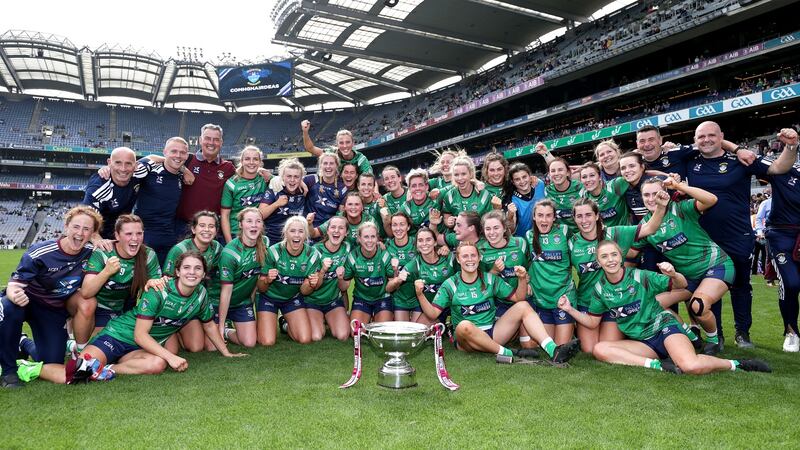 Westmeath celebrate their all-Ireland intermediate final win over Wexford. Photograph: Laszlo Geczo/Inpho