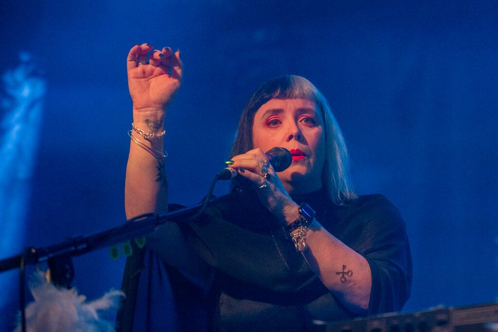 Slovedive's Rachel Goswell at The National Stadium in Dublin. Photograph: Tom Honan