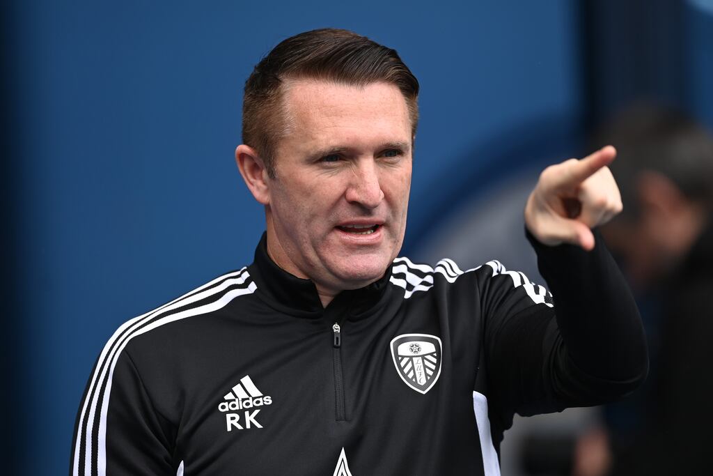 Leeds United assistant coach Robbie Keane, pictured during his time as assistant coach at Leeds, has a tough task ahead in Tel Aviv. Photograph: Gareth Copley/Getty Images