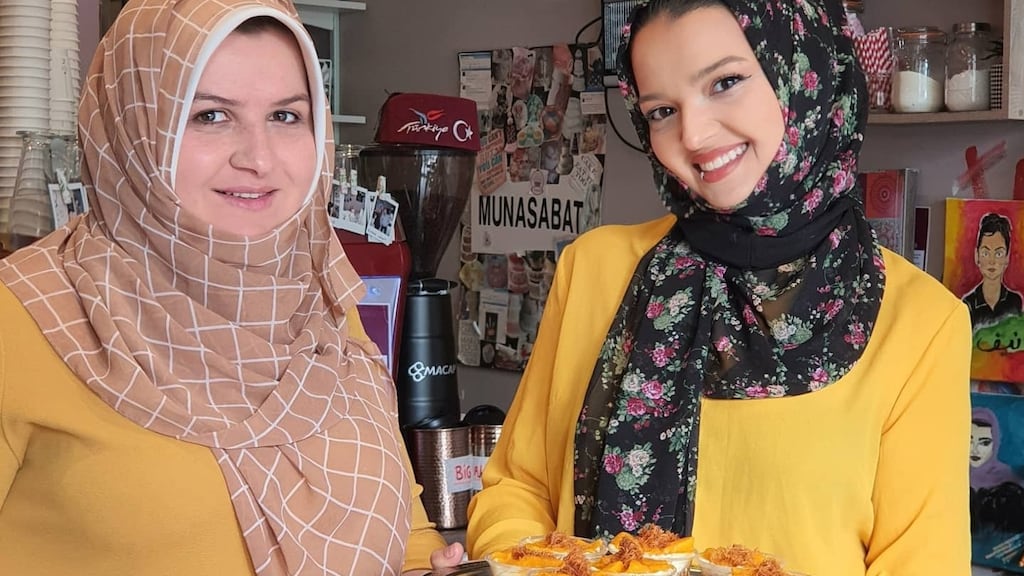 Nuara and Tibrah Bazama with   pastries they make at their Munch cafe in Balally, Dublin