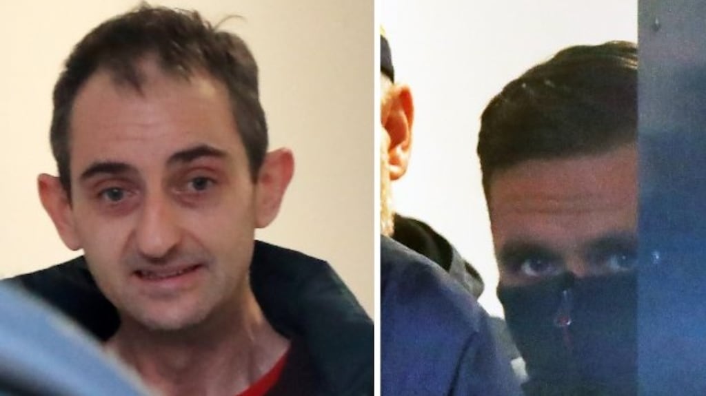 Keith Donoghue (left) from Swift Grove Clonshaugh and Michael Smullen of Ashdale Close Kinsealy who were both charged at Trim District Court on Friday in connection with a drugs seizure by gardaí in Co Meath on Wednesday. Photograph: Collins