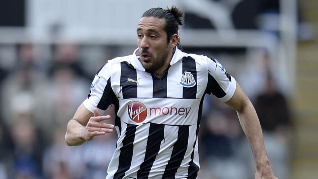 Jonas Gutierrez featured in an under-21 fixture having returned to training following his battle with testicular cancer. Photograph: Owen Humphreys/PA Wire