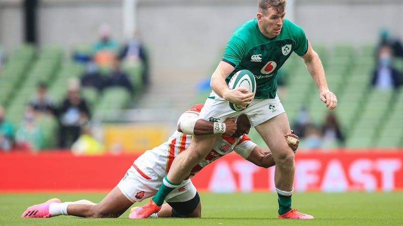 Returning from France allowed Farrell to fulfil his goal of pulling on a green jersey. Photograph: Gary Carr/Inpho