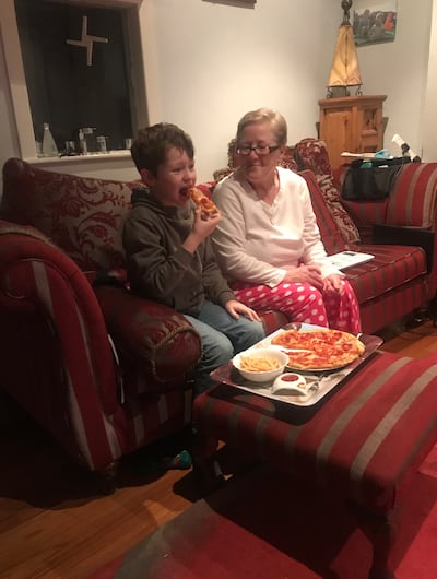 Nathan and his Nana, the weekend she passed away.