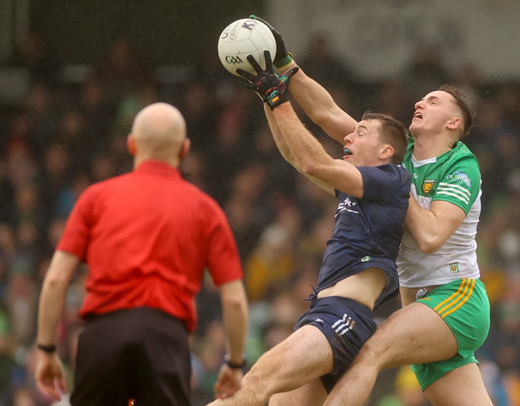 Kerry’s Jack Barry is challenged by Jason McGee of Donegal during the Allianz Football League Division One game at MacCumhaill Park in Ballybofey. Photograph: James Crombie/Inpho