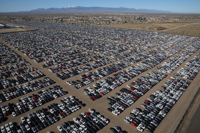 The German automaker has been storing hundreds of thousands of vehicles around the United States for months.
