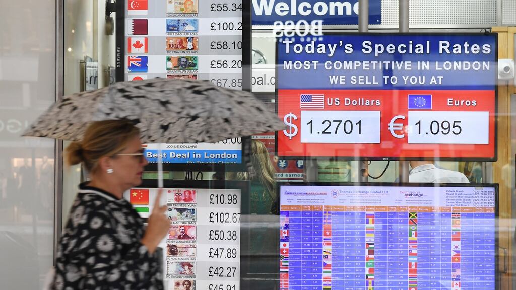 A bureau de change near Victoria Station in London. Photograph: Facundo Arrizabalaga/EPA
