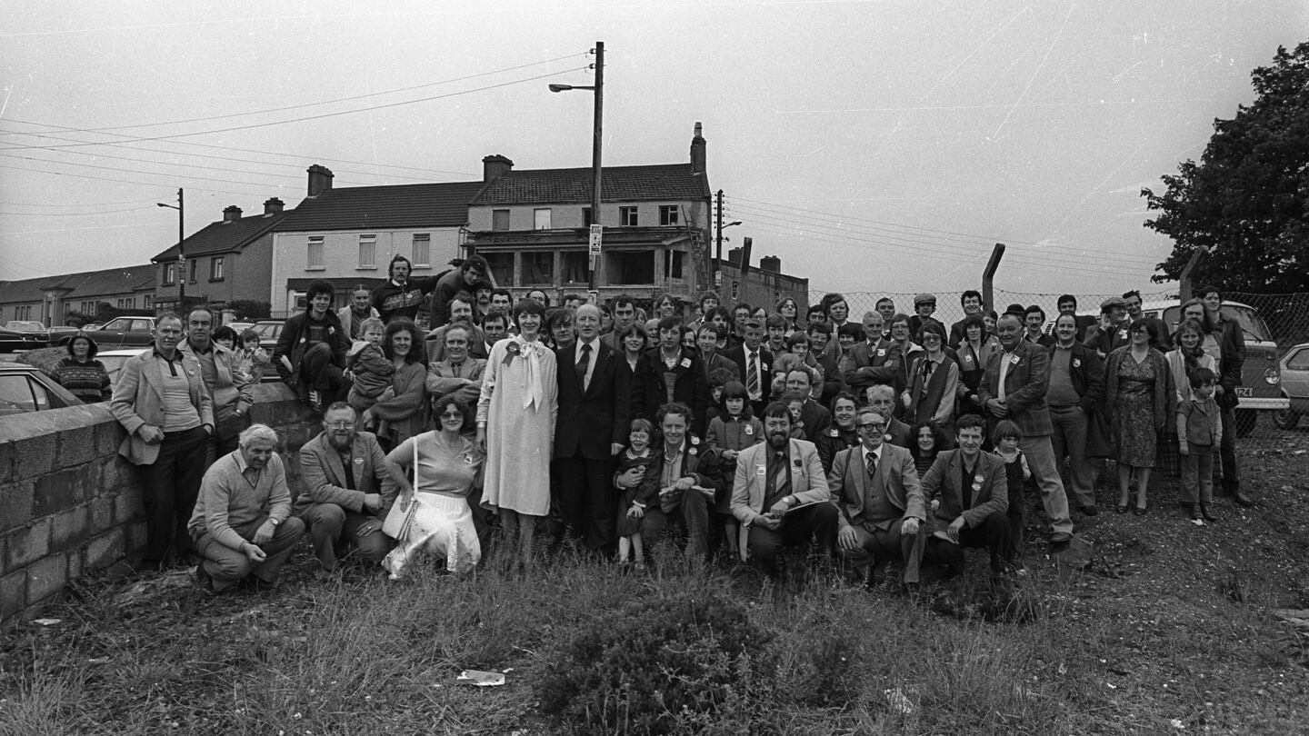 Political life: Michael D Higgins with his wife, Sabina, and supporters in Galway after he was first elected to the Dáil, in June 1981. Photograph: Joe O’Shaughnessy