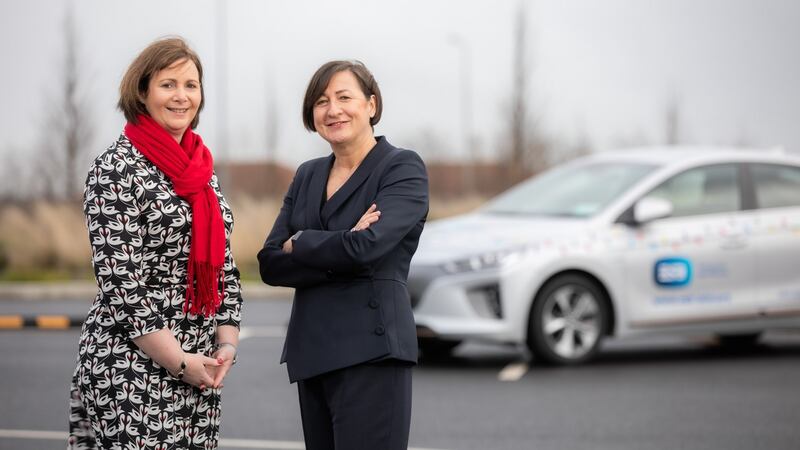 Marguerite Sayers (left) , director of customer solutions, ESB, with Kari Daniels, chief executive, Tesco Ireland.