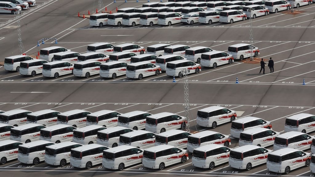 Vehicles for Tokyo 2020 Olympics parked up at Tsukiji Depot in Tokyo, Japan on Tuesday. Photograph: Koji Sasahara - Pool/Getty Images