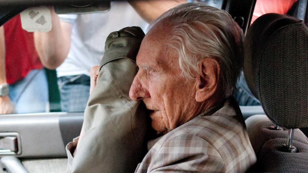 Alleged Hungarian war criminal Laszlo Csatary denied accusations that he had tortured Jews and helped send them to Auschwitz in the second World War. Photograph: AP Photo/MTI, Bea Kallos