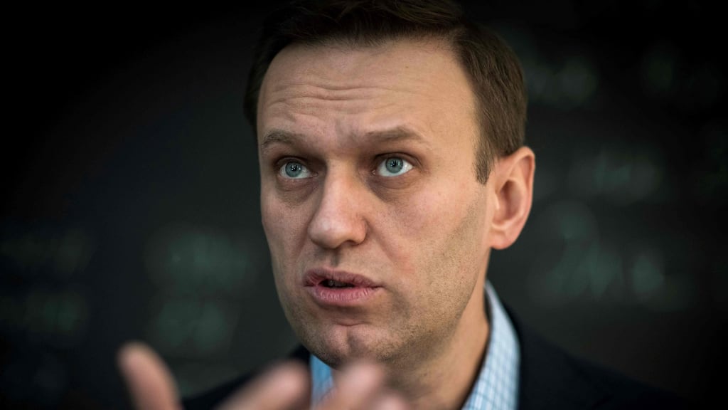 Alexei Navalny: Fell ill on a flight on Thursday. Photograph: Mladen Antonov/AFP via Getty Images