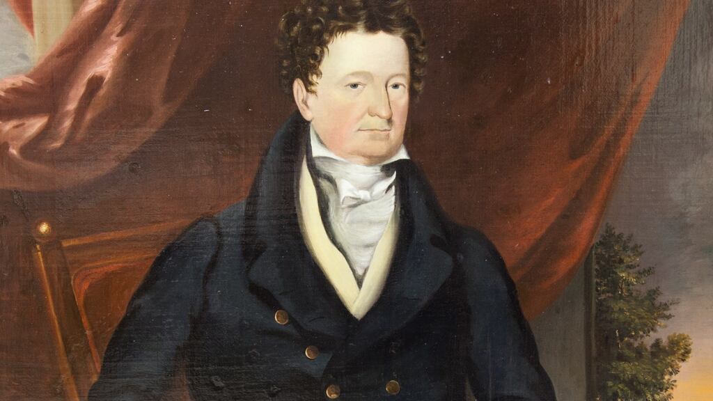 A large oil painting of Daniel O’Connell, measuring 5ft 4in by 3ft 5in, is attributed to the artist Nicholas Joseph Crowley and estimated at €2,000-€3,000.