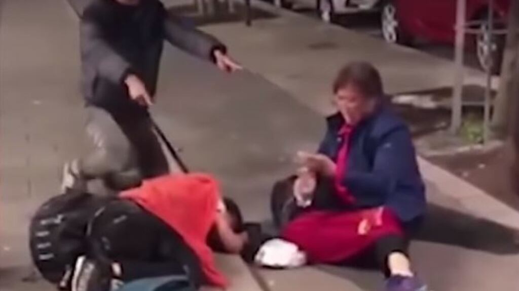 The scene outside the hostel in Stockholm on September 2nd. Image: Screengrab from Guardian video