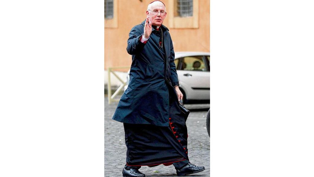 Cardinal Seán Brady arrives for a meeting at the Synod Hall in the Vatican yesterday. photograph: tony gentile/reuters