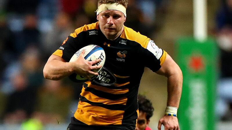 Thomas Young: Wasps flanker could be the answer to Wales coach  Warren Gatland’s search for a genuine No 7. Photograph:  Photograph: James Crombie/Inpho