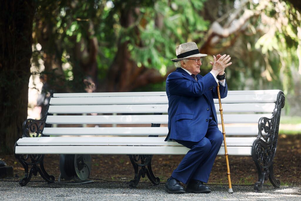 President Michael D Higgins at a garden party to celebrate women’s advocacy groups in Áras an Uachtaráin this week. The price of an assertive presidency is occasional tension and controversy. Photograph: Maxwells