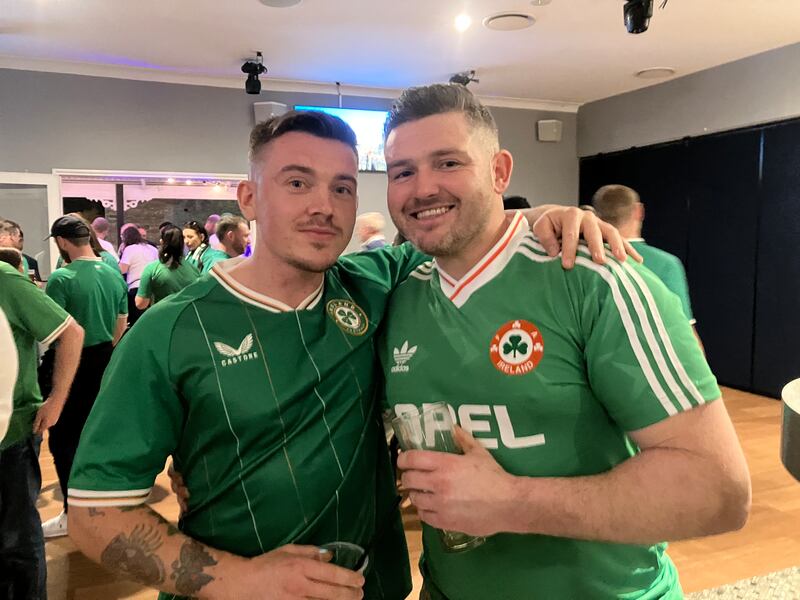 Shane McCabe with his friend Kevin McLaughlin in Brisbane