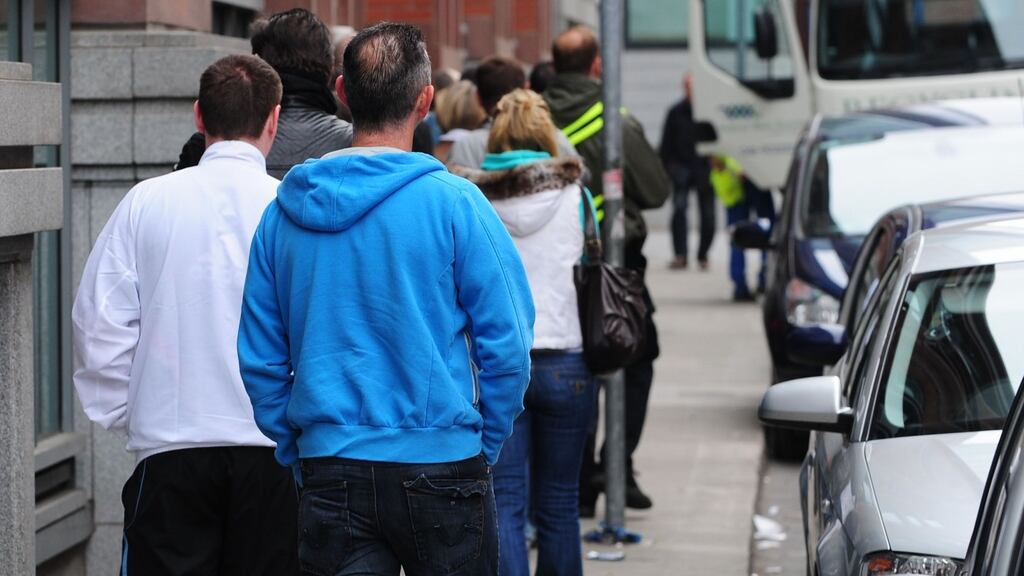 There were 175,500 claimants on the live register in October. Photograph: Aidan Crawley