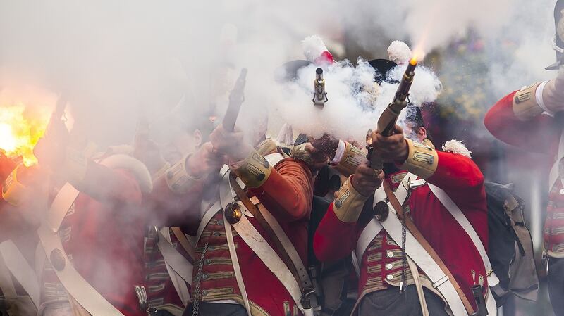 A re-enactment featuring Redcoats at Vinegar Hill