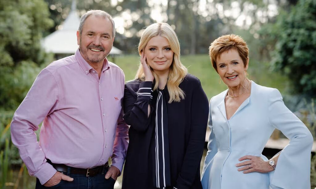 Alan Fletcher, Mischa Barton and Jackie Woodburne in Neighbours: A New Chapter. Photograph: Jane Zhang/Amazon Freevee