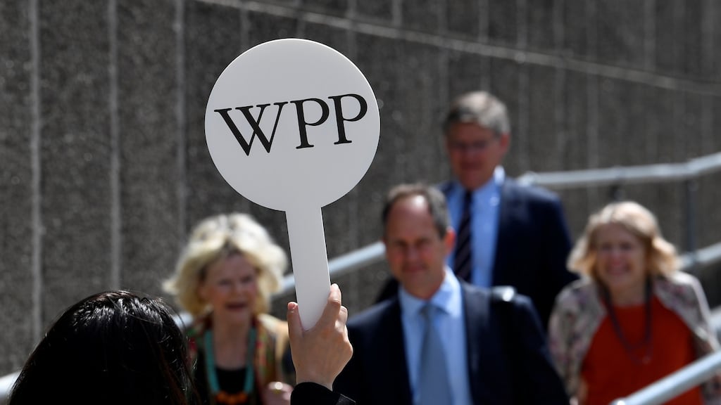 Angry WPP shareholders rebelled on Wednesday at an annual meeting dominated by differences over the departure of the advertising firm’s former chief executive Martin Sorrell
