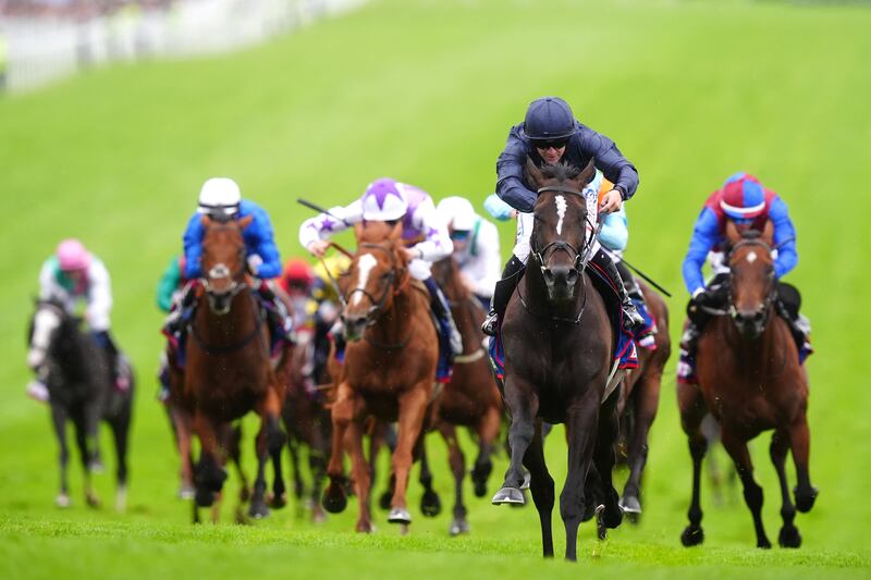 Lambourn ridden by Wayne Lordan on their way to winning the Betfred Derby at Epsom Downs earlier this month. Photograph: David Davies for The Jockey Club/PA Wire
