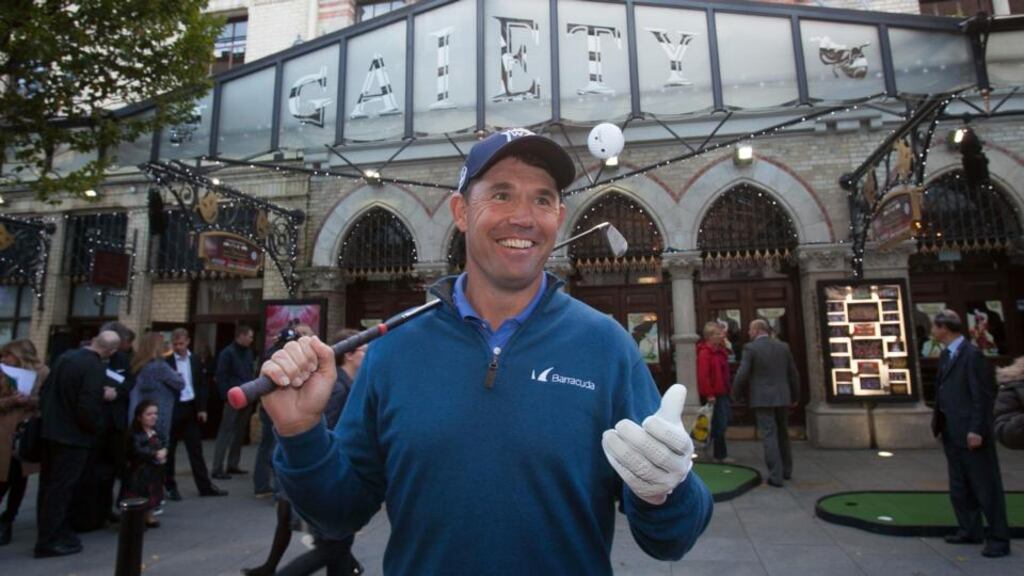Pádraig Harrington outside the Gaiety Theatre in Dublin at the launch of ‘An Evening With Padraig Harrington’ in aid of ISPCC and The Pádraig Harrington Charitable Foundation. The event takes place at the Gaiety on Tuesday, January 20th. Photo: Gareth Chaney Collins