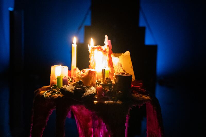 Emma Martin had intended for a giant candle to be lit during the exhibition, but safety regulations got in the way. Photograph: José Miguel Jiménez