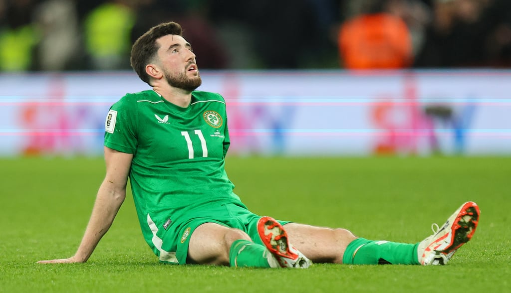 Ireland's Finn Azaz after the match. Photograph: Ryan Byrne/Inpho