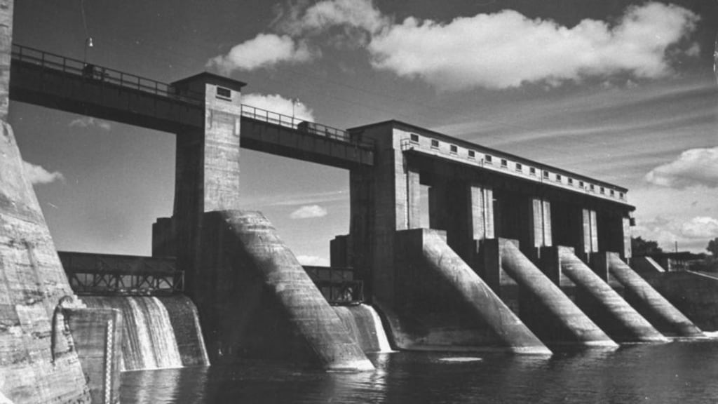 The dam diverted into a level canal eight miles long to the power house at Ardnacrusha.   William Vandivert/Life Magazine/Time & Life Pictures/Getty Images