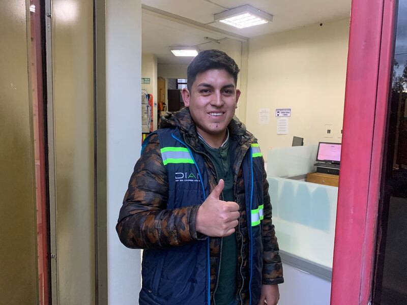 Javier, the customs official who saved the day at the Ecuador-Colombia border crossing. Photograph: Peter Murtagh