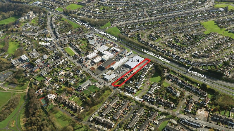 Redevelopment site next to the Aldi retail centre in Palmerstown Village, Dublin 20