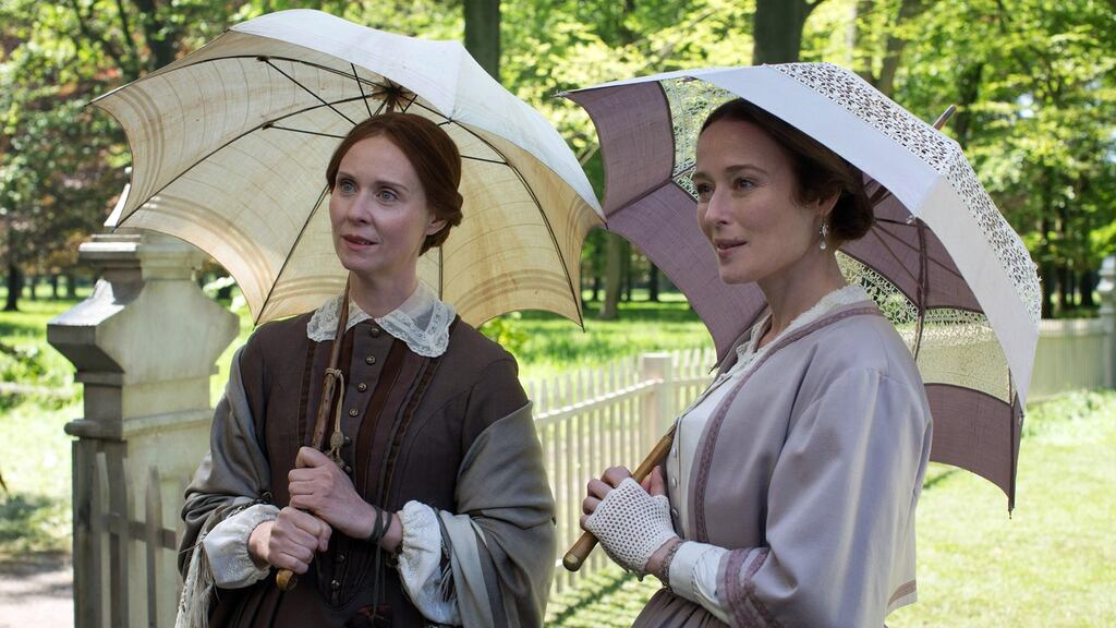 Cynthia Nixon as Emily Dickinson and Jennifer Ehle as her sister Vinnie in Terence Davies’ A Quiet Passion