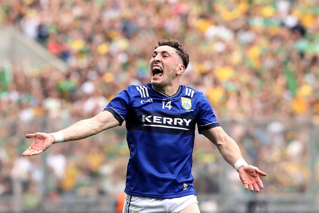 Kerry's Paudie Clifford celebrates during their win over Donegal in the All-Ireland football final at Croke Park. Photograph: Bryan Keane/Inpho