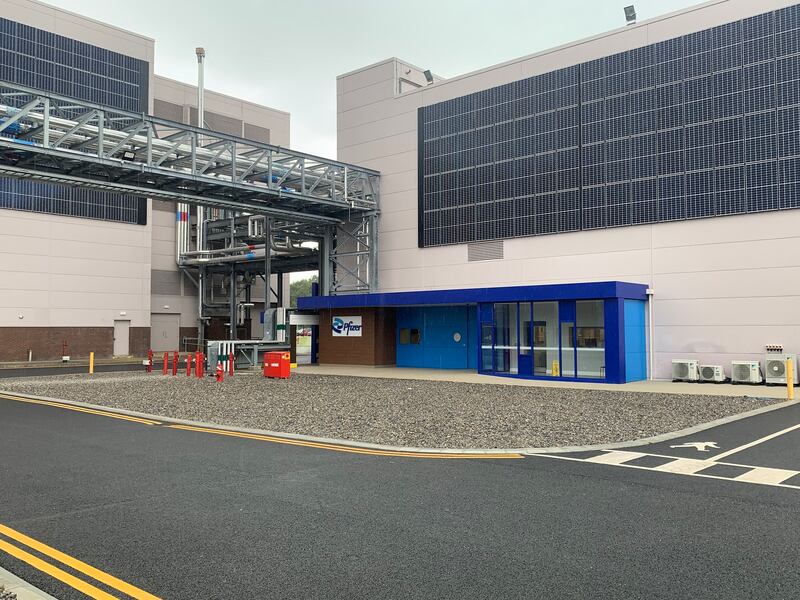 Solar panels at the Newbridge site have played their part in Pfizer’s reductions in its carbon footprint: the facility achieved a staggering 37 per cent reduction on the baseline energy predictions