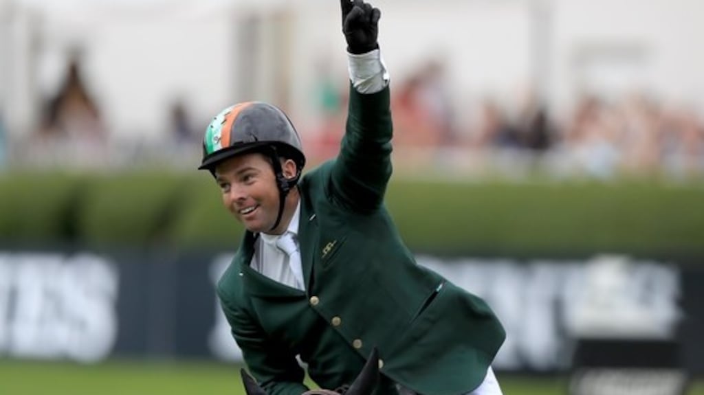 Cian O’Connor landed a 1.55m jump-off class at Treffen in Austria on Saturday. Photograph: Donall Farmer/Inpho