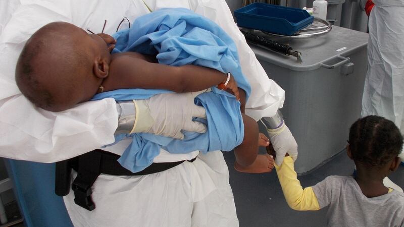 On board the LÉ William Butler Yeats on Thursday.