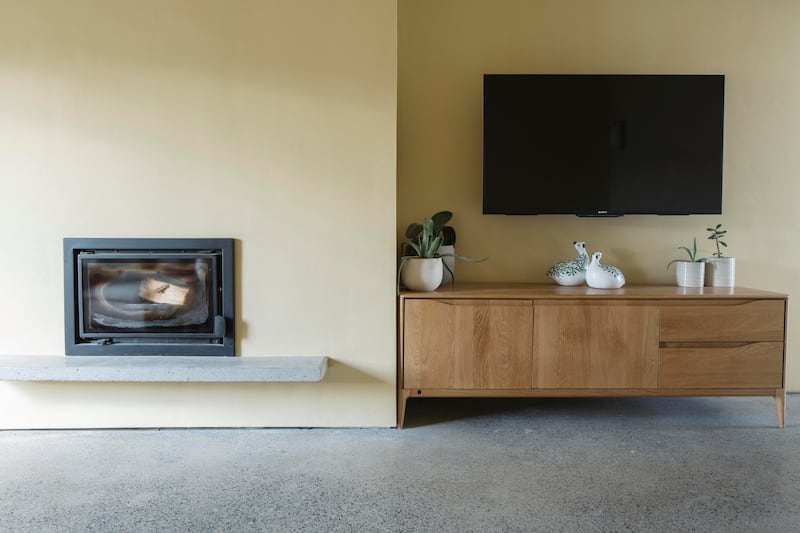 A solid-fuel stove provides a homely ambience on winter evenings. Photograph: Fionn McCann