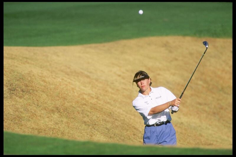 Annika Sorenstam drives a ball during the Diners Club Matches held at La Quinta Country Club in La Quinta. Photograph: Jamie Squire/Allsport