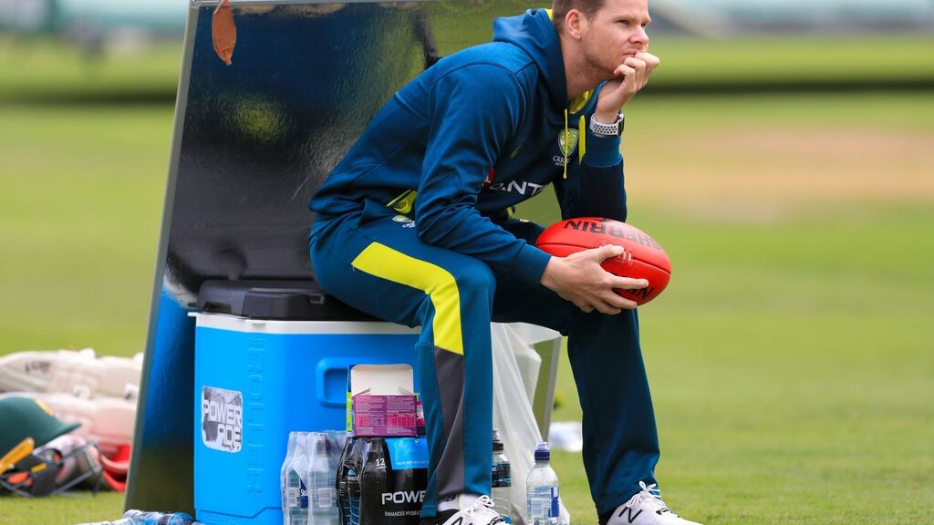 Australia’s Steve Smith during the nets session at Headingley, Leeds on Tuesday. Photograph: PA