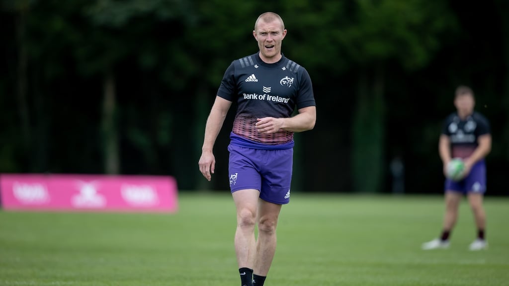 Keith Earls at Munster Rugby Squad Training in UL, Limerick. Photograph: Morgan Treacy/Inpho