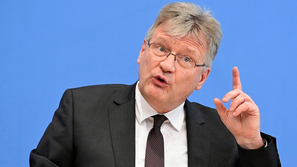 Alternative for Germany co-leader Jörg Meuthen said he will keep the seat in the European Parliament that he has held since 2017. Photograph: Tobias Schwarz/AFP via Getty Images