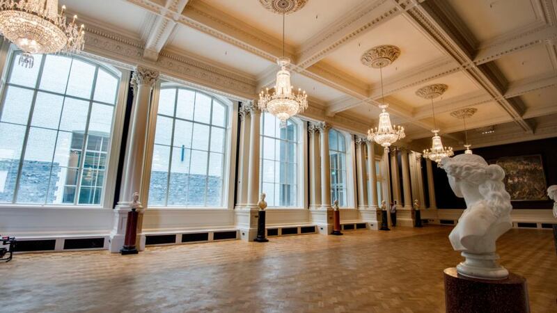 New-look National Gallery of Ireland: the renovated Shaw Room. Its four big windows, designed for the room’s original use, as a sculpture court, have been unblocked. Photograph: Brenda Fitzsimons