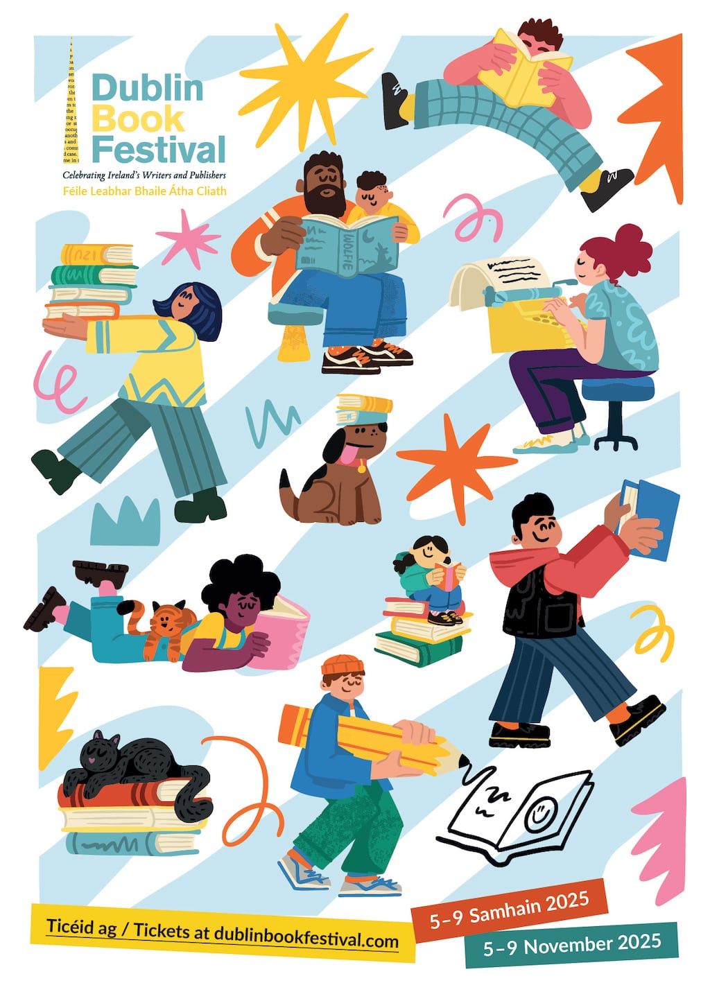 The Dublin Book Festival programme cover illustrated by Ashwin Chacko