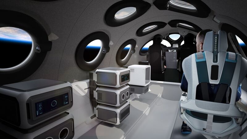 Inside the Virgin Galactic spaceship. Photograph: Spaceship Co/Virgin Galactic via Getty