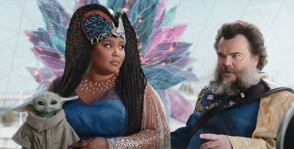 Celebrity casting: Lizzo and Jack Black in The Mandalorian. Photograph: Disney+