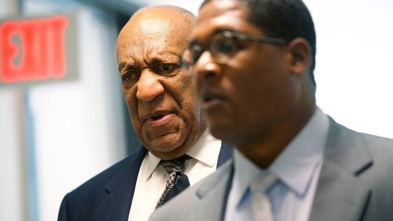 Bill Cosby walks through the Montgomery County Courthouse during jury selection at his sexual assault retrial in Norristown, Pennsylvania. Photograph: Mark Makela/AFP/Getty Images